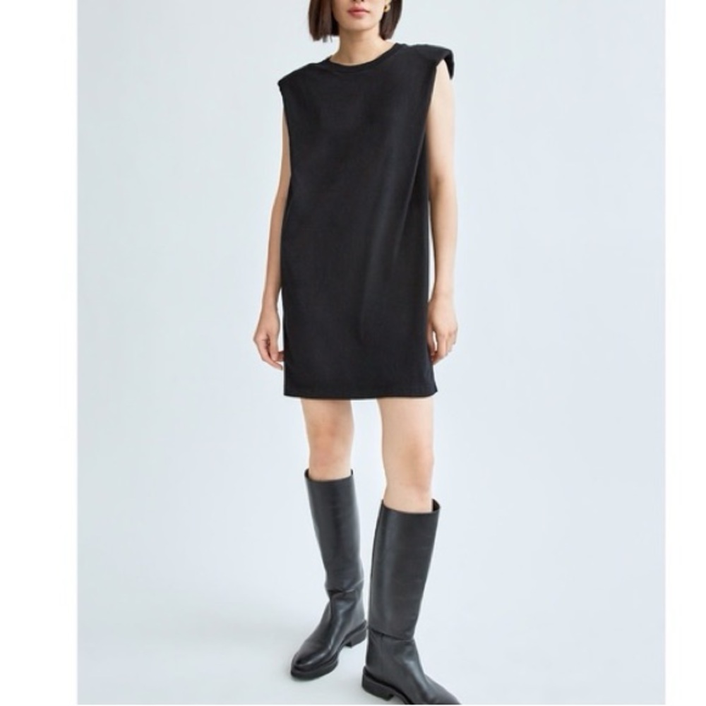Babaton Shoulder Pad Summer Tank Dress